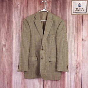 Peter Millar Nordstrom Mens 42R Sport Coat Blazer 100% Wool Glen Plaid Canada
